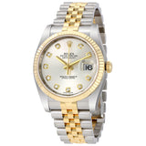 Rolex Oyster Perpetual Datejust 36 Automatic Silver Dial Stainless Steel and 18kt Yellow Gold Jubilee Bracelet Men's Watch 116233SDJ#116233-SDJ - Watches of America