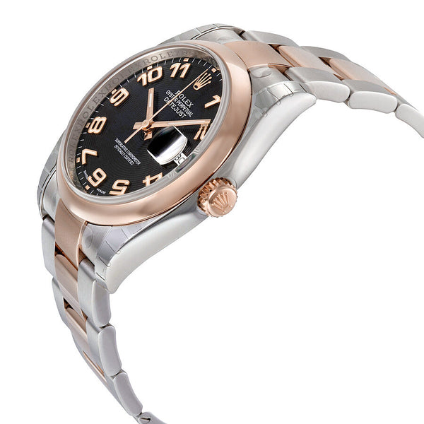 Rolex Oyster Perpetual Datejust 36 Black Concentric Dial Stainless Steel and 18K Everose Gold Bracelet Automatic Men's Watch #116201BKCAO - Watches of America #2