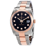 Rolex Oyster Perpetual Datejust 36 Black Dial Stainless Steel and 18K Everose Gold Bracelet Automatic Men's Watch #116201BKDO - Watches of America