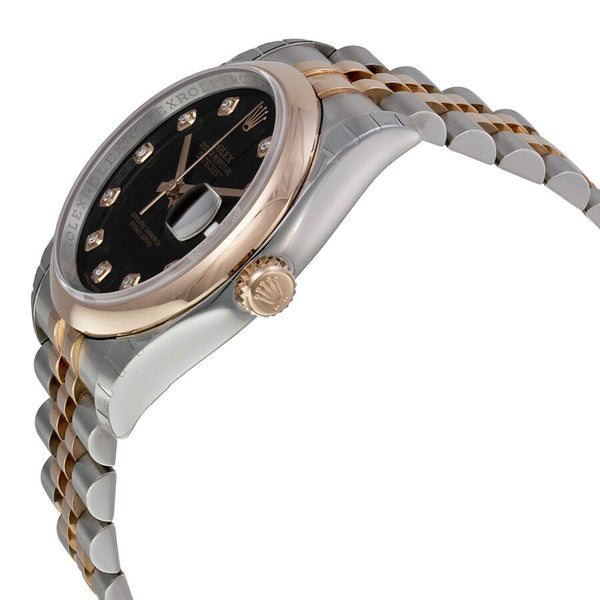 Rolex Oyster Perpetual Datejust 36 Black Dial Stainless Steel and 18K Everose Gold Jubilee Bracelet Automatic Men's Watch #116201BKDJ - Watches of America #2