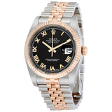 Rolex Oyster Perpetual Datejust 36 Black Dial Stainless Steel and 18K Everose Gold Jubilee Bracelet Automatic Men's Watch #116231BKRJ - Watches of America