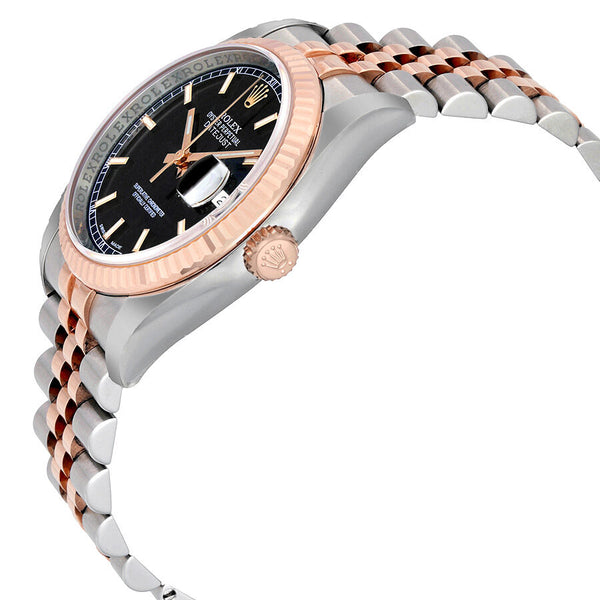 Rolex Oyster Perpetual Datejust 36 Black Dial Stainless Steel and 18K Everose Gold Jubilee Bracelet Automatic Men's Watch #116231BKSJ - Watches of America #2