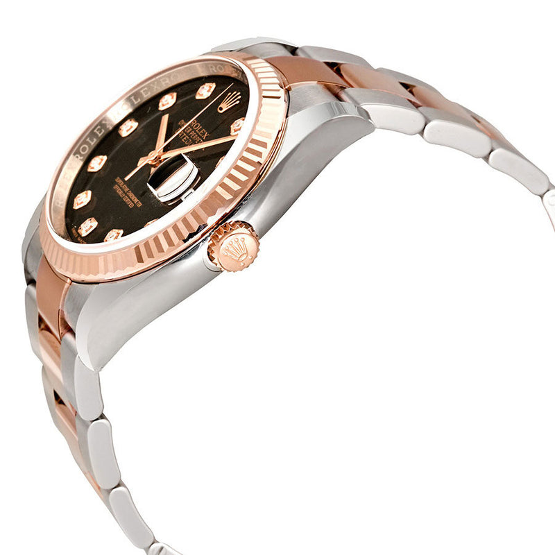 Rolex Oyster Perpetual Datejust 36 Black Dial Stainless Steel and 18K Everose Gold Bracelet Automatic Men's Watch #116231BKDO - Watches of America #2