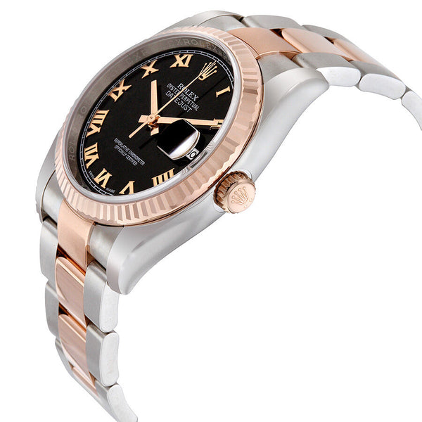 Rolex Oyster Perpetual Datejust 36 Black Dial Stainless Steel and 18K Everose Gold Bracelet Automatic Men's Watch #116231BKRO - Watches of America #2