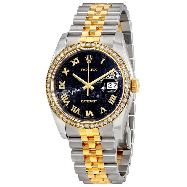 Rolex Oyster Perpetual Datejust 36 Black Dial Stainless Steel and 18K Yellow Gold Jubilee Bracelet Automatic Men's Watch #116243BKJRJ - Watches of America