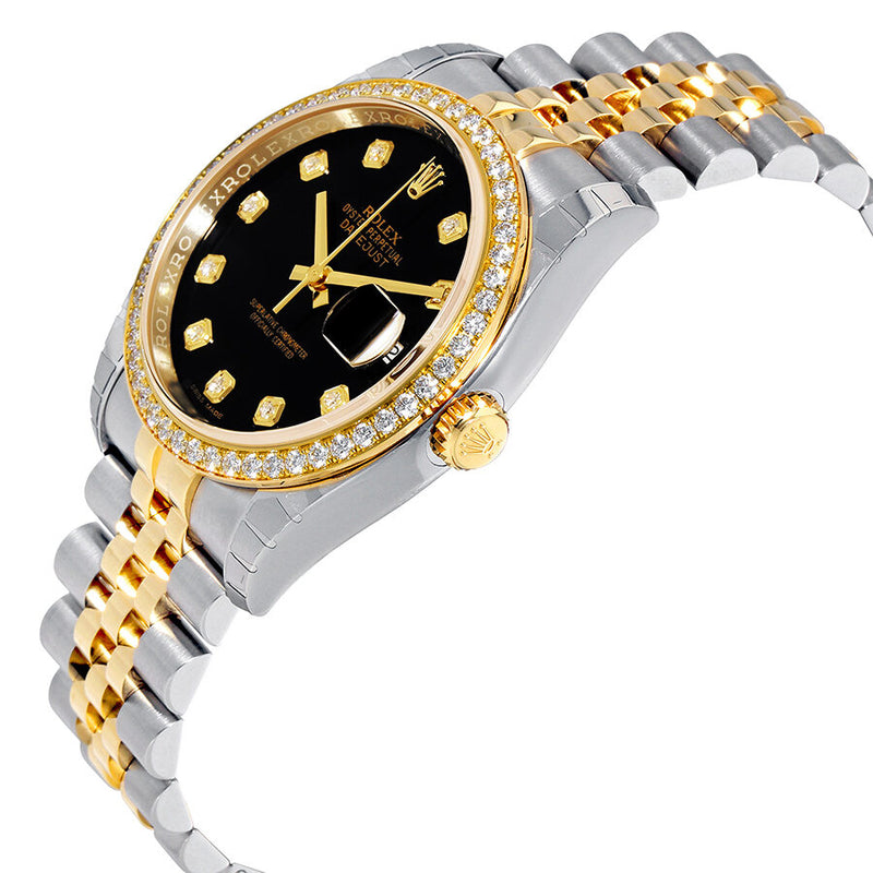 Rolex Oyster Perpetual Datejust 36 Black Dial Stainless Steel and 18K Yellow Gold Jubilee Bracelet Automatic Ladies Watch #116243BKDJ - Watches of America #2