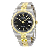 Rolex Oyster Perpetual Datejust 36 Black Dial Stainless Steel and 18K Yellow Gold Jubilee Bracelet Automatic Men's Watch 116233BKSJ#116233-BKSJ - Watches of America