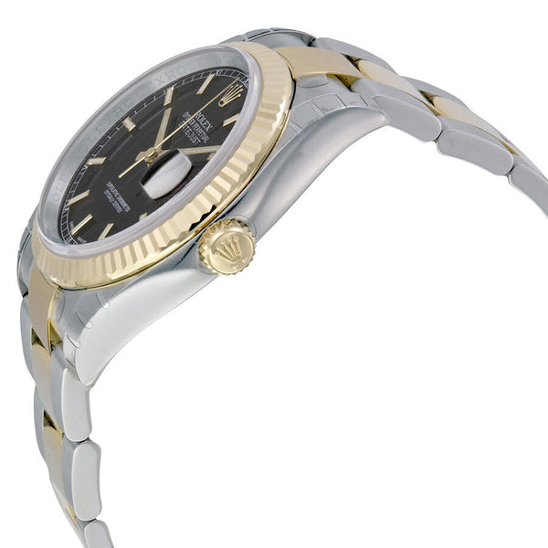 Rolex Oyster Perpetual Datejust 36 Black Dial Stainless Steel and 18K Yellow Gold Bracelet Automatic Men's Watch #116233BKSO - Watches of America #2