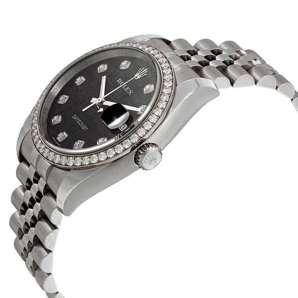 Rolex Oyster Perpetual Datejust 36 Black Dial Stainless Steel Jubilee Bracelet Automatic Ladies Watch #116244BKJDJ - Watches of America #2