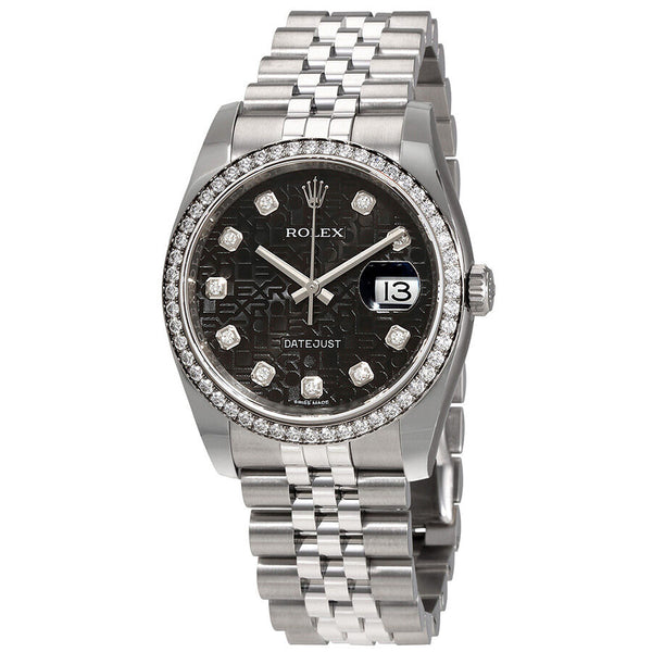 Rolex Oyster Perpetual Datejust 36 Black Dial Stainless Steel Jubilee Bracelet Automatic Ladies Watch #116244BKJDJ - Watches of America