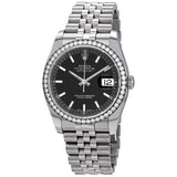 Rolex Oyster Perpetual Datejust 36 Black Dial Stainless Steel Jubilee Bracelet Automatic Men's Watch #116244BKSJ - Watches of America