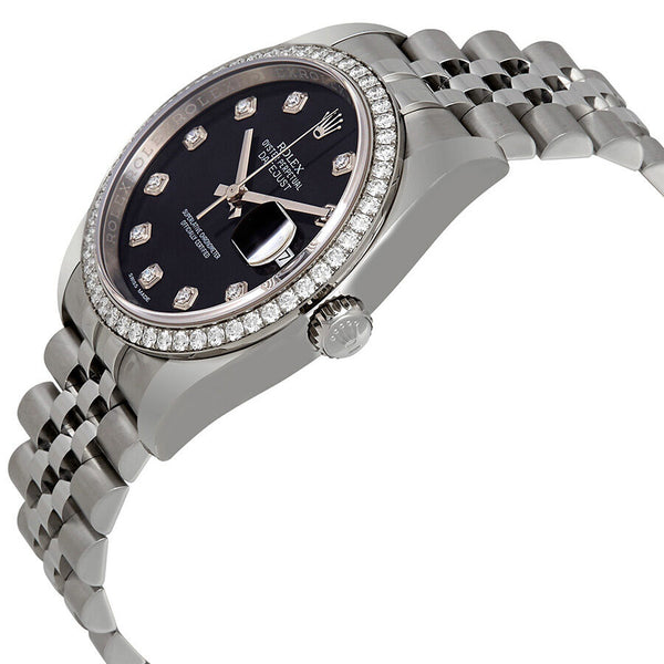 Rolex Oyster Perpetual Datejust 36 Black Dial Stainless Steel Jubilee Bracelet Automatic Ladies Watch #116244BKDJ - Watches of America #2