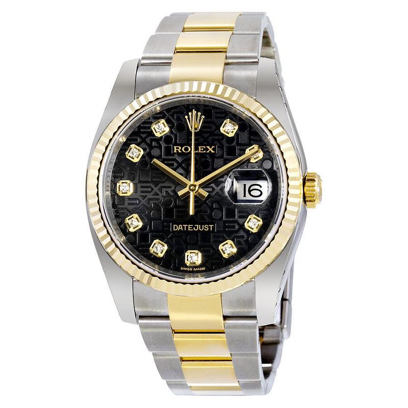 Rolex Oyster Perpetual Datejust 36 Black Dial Stainless Steel and 18K Yellow Gold Bracelet Automatic Men's Watch #116233BKJDO - Watches of America