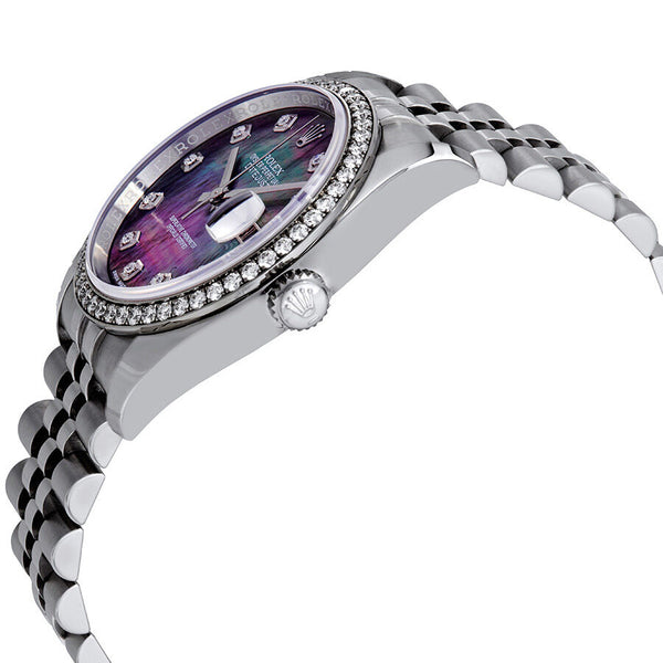 Rolex Oyster Perpetual Datejust 36 Black Mother of Pearl Dial Stainless Steel Jubilee Bracelet Automatic Men's Watch #116244BMDJ - Watches of America #2