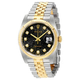 Rolex Oyster Perpetual Datejust 36 Black Set with Diamonds Dial Stainless Steel and 18K Yellow Gold Jubilee Bracelet Automatic Men's Watch #116233BKJDJ - Watches of America