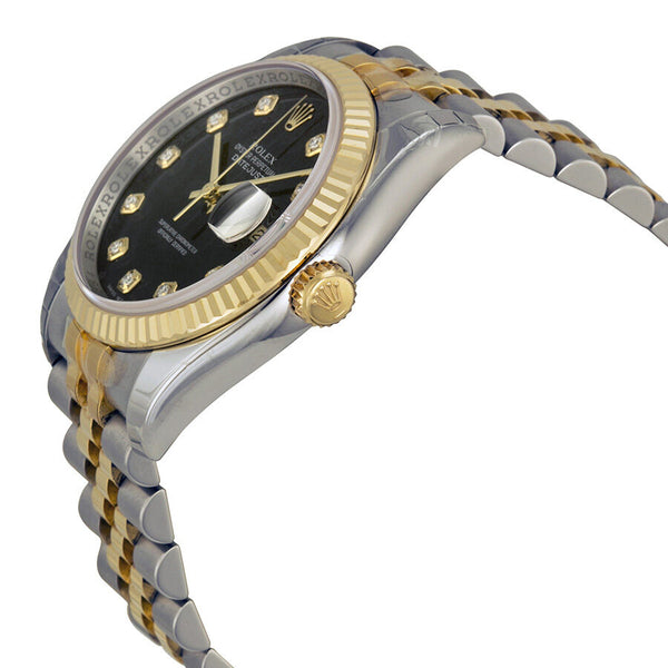 Rolex Oyster Perpetual Datejust 36 Black With 10 Diamonds Dial Stainless Steel and 18K Yellow Gold Jubilee Bracelet Automatic Men's Watch 116233BKDJ #116233-BKDJ - Watches of America #2