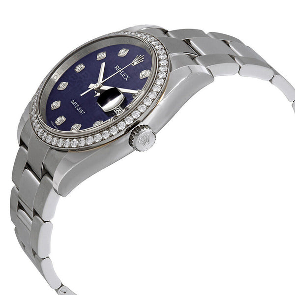 Rolex Oyster Perpetual Datejust 36 Blue Dial Stainless Steel Bracelet Automatic Ladies Watch #116244BLJDO - Watches of America #2