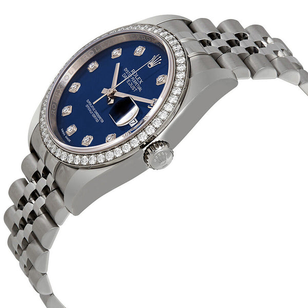 Rolex Oyster Perpetual Datejust 36 Blue Dial Stainless Steel Jubilee Bracelet Automatic Ladies Watch #116244BLDJ - Watches of America #2