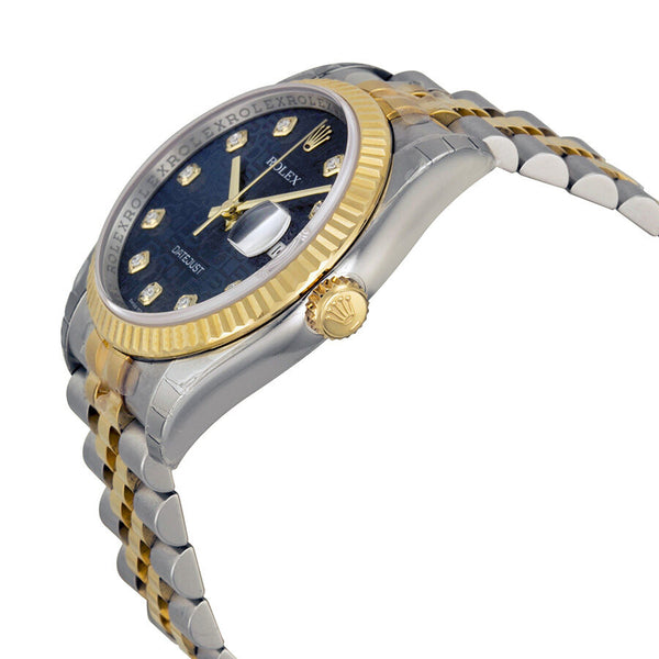 Rolex Oyster Perpetual Datejust 36 Blue Dial Stainless Steel and 18K Yellow Gold Jubilee Bracelet Automatic Men's Watch #116233BLJDJ - Watches of America #2