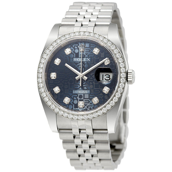 Rolex Oyster Perpetual Datejust 36 Blue Dial Stainless Steel Jubilee Bracelet Automatic Ladies Watch #116244BLJDJ - Watches of America