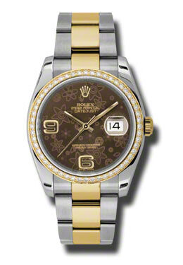 Rolex Oyster Perpetual Datejust 36 Brown Dial Stainless Steel and 18K Yellow Gold Bracelet Automatic Ladies Watch #116243BRFAO - Watches of America