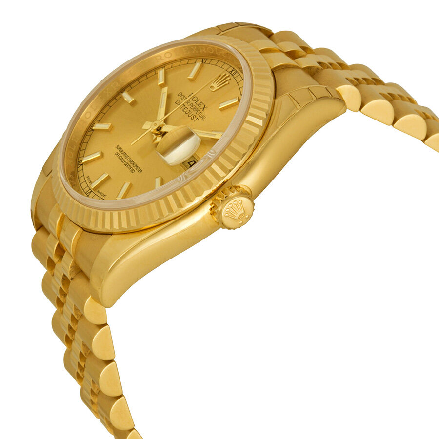 Rolex Oyster Perpetual Datejust 36 Champagne Dial 18K Yellow Gold