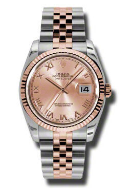 Rolex Oyster Perpetual Datejust 36 Champagne Dial Stainless Steel and 18K Everose Gold Jubilee Bracelet Automatic Men's Watch #116231CRJ - Watches of America