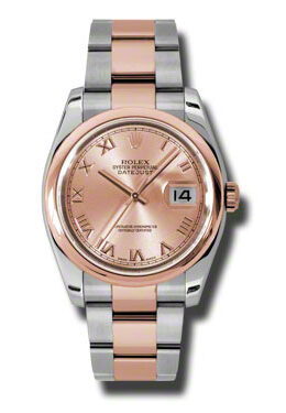 Rolex Oyster Perpetual Datejust 36 Champagne Dial Stainless Steel and 18K Everose Gold Bracelet Automatic Men's Watch #116201CRO - Watches of America