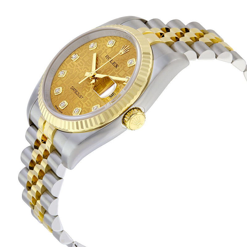 Rolex Oyster Perpetual Datejust 36 Champagne Dial Stainless Steel and 18K Yellow Gold Jubilee Bracelet Automatic Men's Watch #116233CJDJ - Watches of America #2
