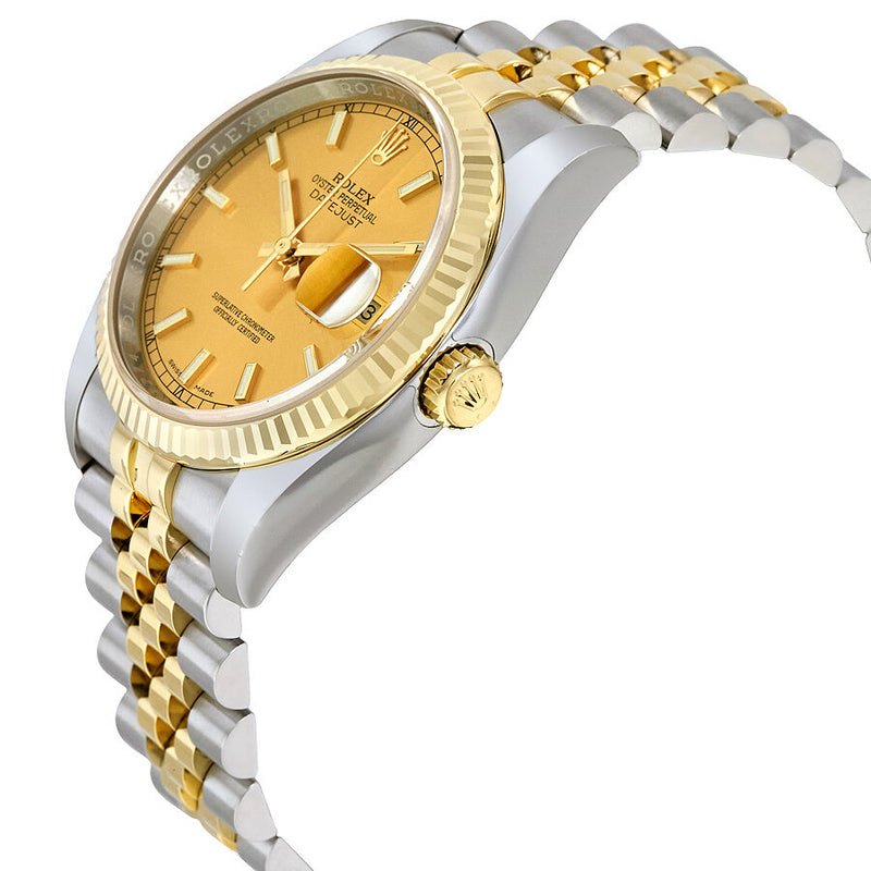 Rolex Oyster Perpetual Datejust 36 Champagne Dial Stainless Steel and 18K Yellow Gold Jubilee Bracelet Automatic Men's Watch 116233CSJ #116233-CSJ - Watches of America #2