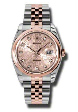 Rolex Oyster Perpetual Datejust 36 Champagne Dial Stainless Steel and 18K Everose Gold Jubilee Bracelet Automatic Men's Watch #116201CJDJ - Watches of America