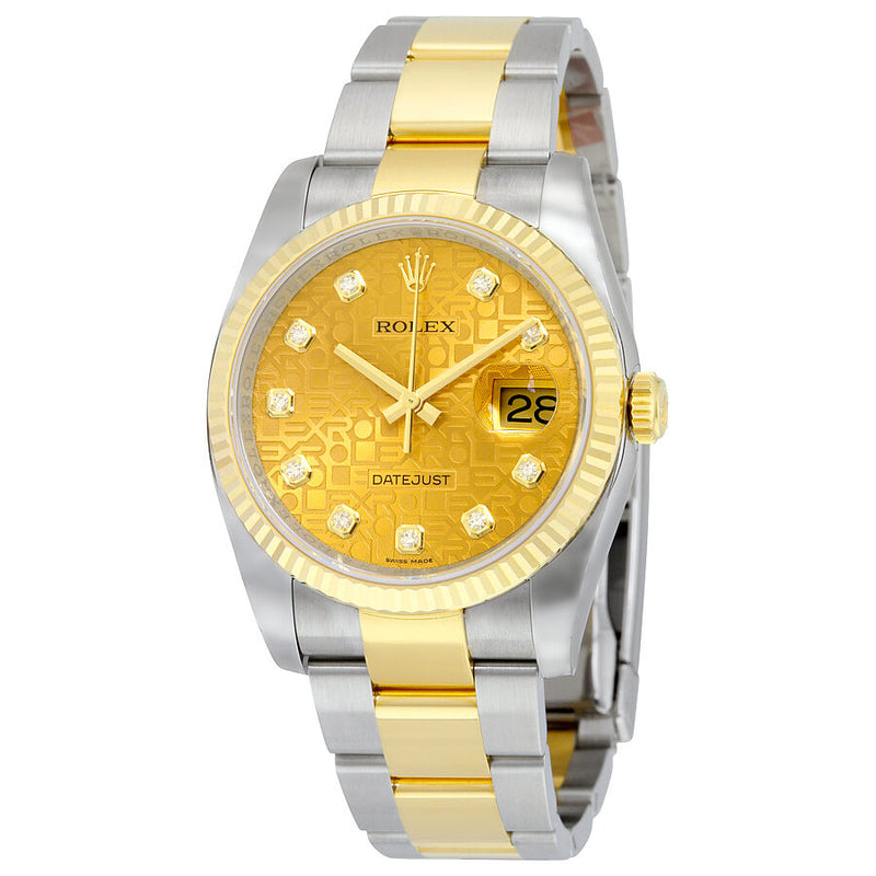 Rolex Oyster Perpetual Datejust 36 Champagne Dial Stainless Steel and 18K Yellow Gold Bracelet Automatic Men's Watch #116233CJDO - Watches of America
