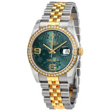 Rolex Oyster Perpetual Datejust 36 Green Floral Dial Stainless Steel and 18K Yellow Gold Jubilee Bracelet Automatic Ladies Watch #116243GRFAJ - Watches of America