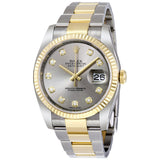 Rolex Oyster Perpetual Datejust 36 Grey Dial Stainless Steel and 18K Yellow Gold Bracelet Automatic Men's Watch #116233GYDO - Watches of America