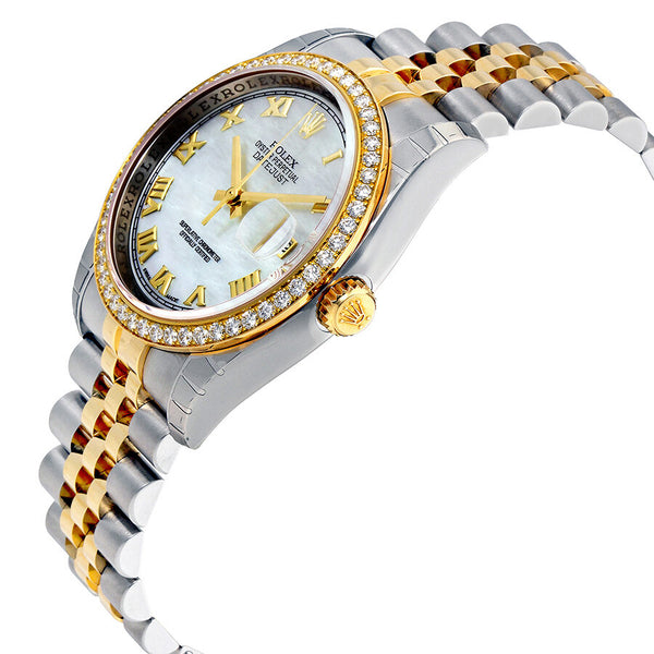 Rolex Oyster Perpetual Datejust 36 Mother of Pearl Dial Stainless Steel and 18K Yellow Gold Jubilee Bracelet Automatic Ladies Watch #116243MRJ - Watches of America #2