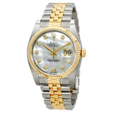 Rolex Oyster Perpetual Datejust 36 Mother of Pearl Dial Stainless Steel and 18K Yellow Gold Jubilee Bracelet Automatic Men's Watch #116233MDJ - Watches of America