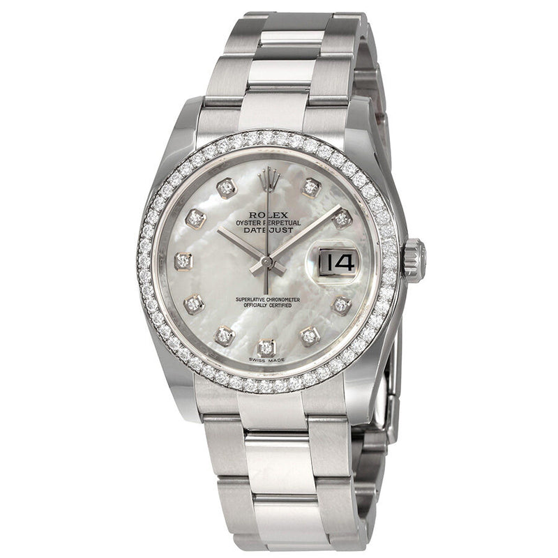 Rolex Oyster Perpetual Datejust 36 Mother of Pearl Dial Stainless Steel Bracelet Automatic Ladies Watch #116244MDO - Watches of America