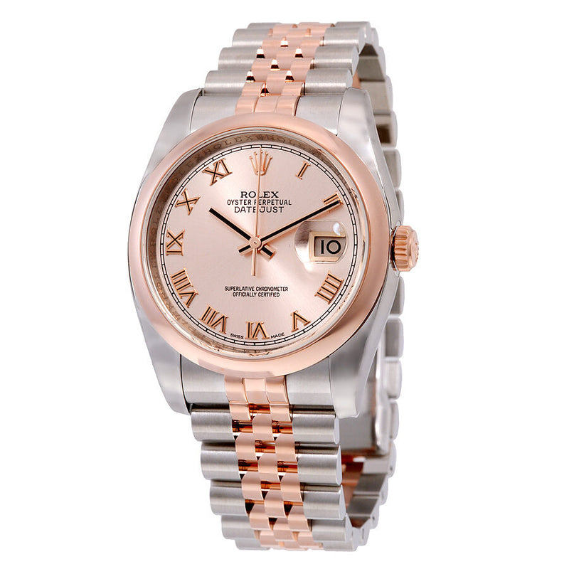 Rolex Oyster Perpetual Datejust 36 Pink Champagne Dial Stainless Steel and 18K Everose Gold Jubilee Bracelet Automatic Men's Watch #116201CRJ - Watches of America