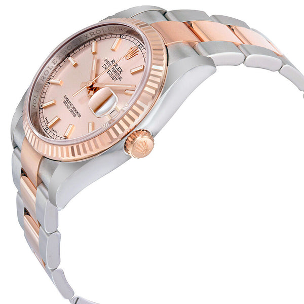 Rolex Oyster Perpetual Datejust 36 Pink Champagne Dial Stainless Steel and 18K Everose Gold Bracelet Automatic Men's Watch #116231PSO - Watches of America #2
