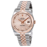 Rolex Oyster Perpetual Datejust 36 Pink Dial Stainless Steel and 18K Everose Gold Jubilee Bracelet Automatic Ladies Watch #116201PDJ - Watches of America
