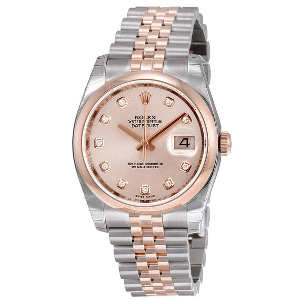 Rolex Oyster Perpetual Datejust 36 Silver Dial Stainless Steel and 18K  Everose Gold Jubilee Bracelet Automatic Men's Watch 116231SJDJ