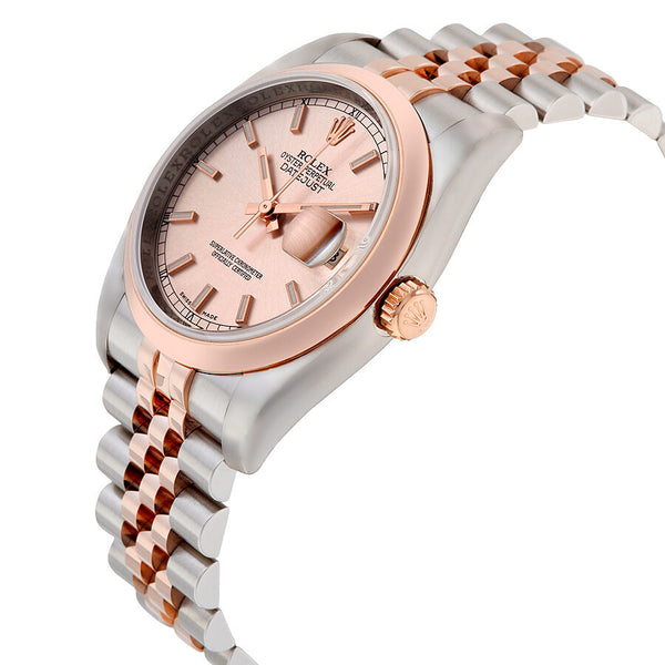 Rolex Oyster Perpetual Datejust 36 Pink Dial Stainless Steel and 18K Everose Gold Jubilee Bracelet Automatic Men's Watch #116201CSJ - Watches of America #2