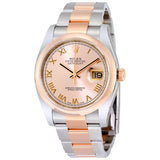Rolex Oyster Perpetual Datejust 36 Pink Dial Stainless Steel and 18K Everose Gold Bracelet Automatic Unisex Watch #116201PKRO - Watches of America