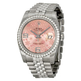 Rolex Oyster Perpetual Datejust 36 Pink Floral Dial Stainless Steel Jubilee Bracelet Automatic Ladies Watch #116244PFAJ - Watches of America