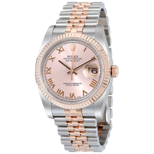Rolex Oyster Perpetual Datejust 36 Rose Dial Stainless Steel and 18K Everose Gold Jubilee Bracelet Automatic Men's Watch #116231PRJ - Watches of America