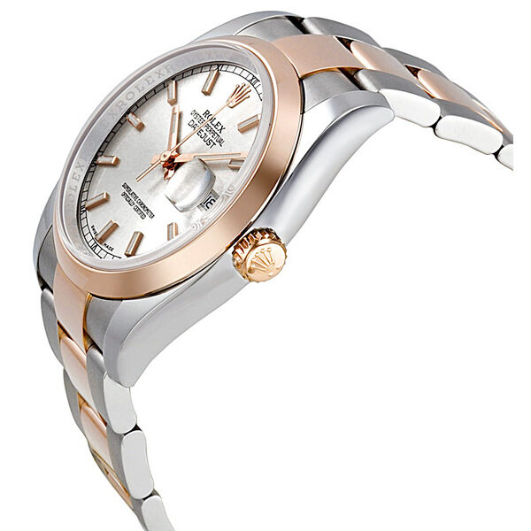Rolex Oyster Perpetual Datejust 36 Silver Dial Stainless Steel and 18K Everose Gold Bracelet Automatic Men's Watch #116201SSO - Watches of America #2