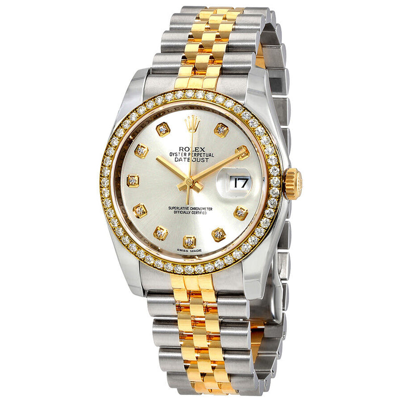 Rolex Oyster Perpetual Datejust 36 Silver Dial Stainless Steel and 18K Yellow Gold Jubilee Bracelet Automatic Ladies Watch #116243SDJ - Watches of America