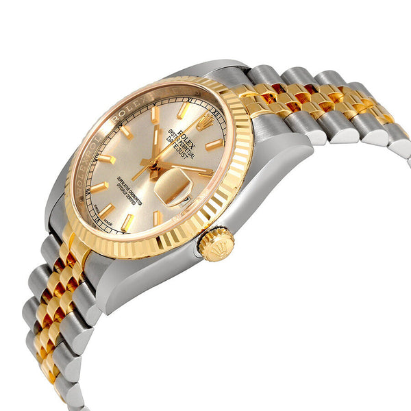 Rolex Oyster Perpetual Datejust 36 Silver Dial Stainless Steel and 18K Yellow Gold Jubilee Bracelet Automatic Men's Watch #116233SSJ - Watches of America #2