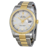 Rolex Oyster Perpetual Datejust 36 Silver Dial Stainless Steel and 18K Yellow Gold Bracelet Automatic Men's Watch #116233SSO - Watches of America
