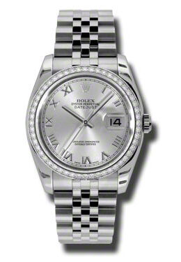 Rolex Oyster Perpetual Datejust 36 Silver Dial Stainless Steel Jubilee Bracelet Automatic Ladies Watch #116244SRJ - Watches of America